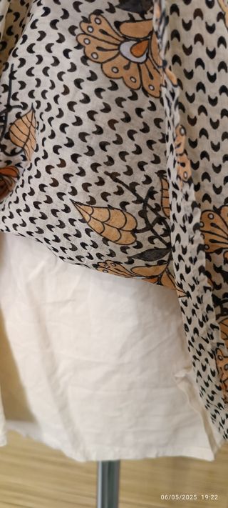 Blusa gasa beige-naranja