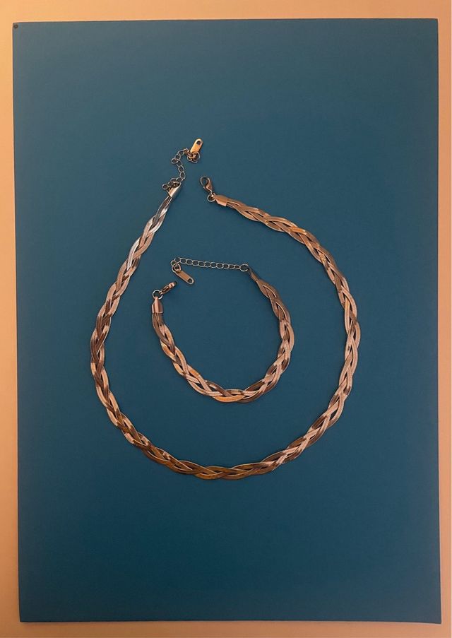 Colar e Pulseira em aco