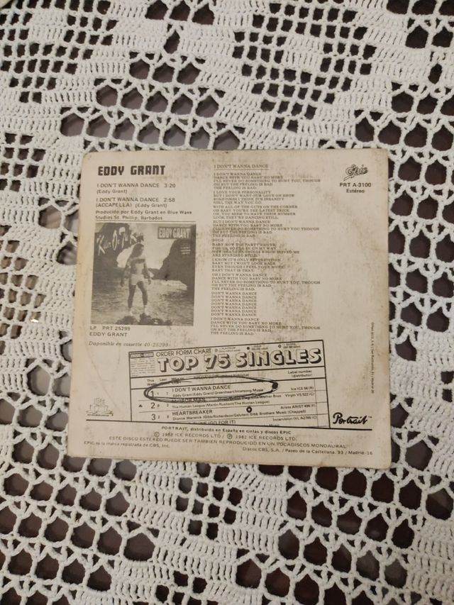Single de Eddy Grant - I Don't Wanna Dance