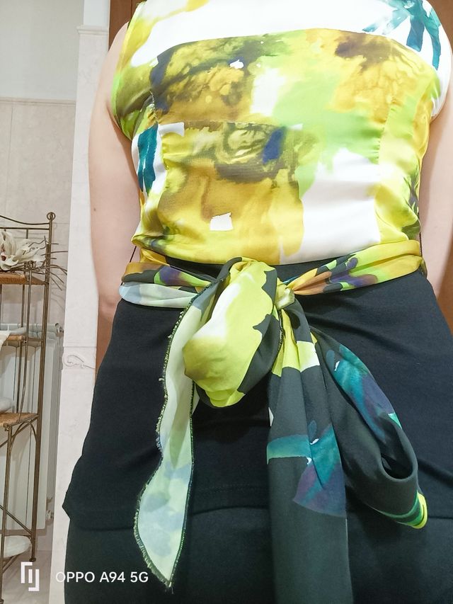 Gilet donna bicolore verde e nero