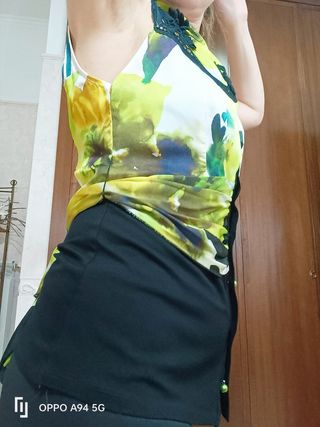 Gilet donna bicolore verde e nero