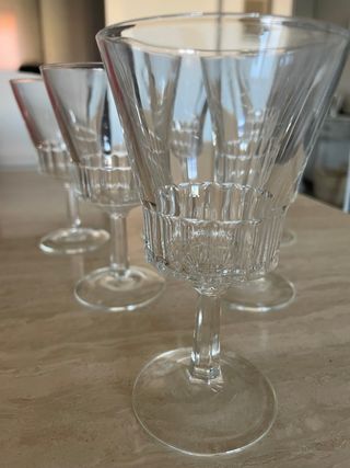 6 Copas Cristal Vintage y de regalo una cubitera