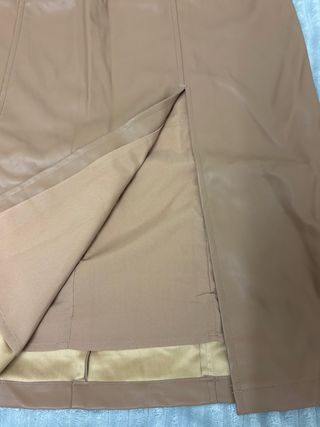 Vestido marrón polipiel - NUEVO