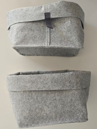 Contenitori Ikea feltro grigio