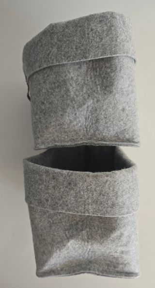 Contenitori Ikea feltro grigio
