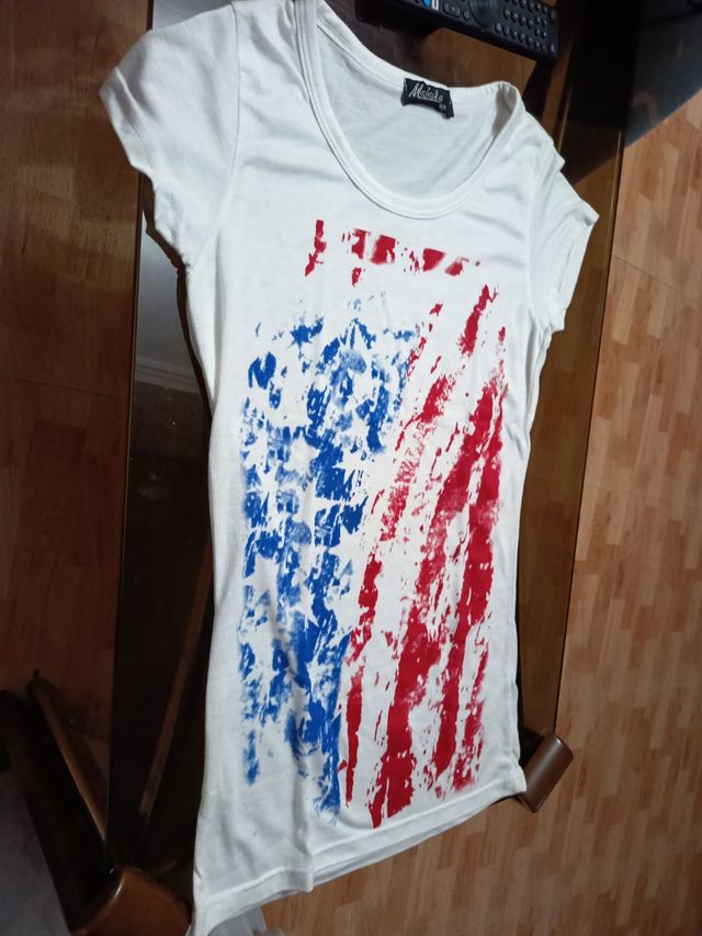 Camiseta EEUU talla S - Blanca y Roja