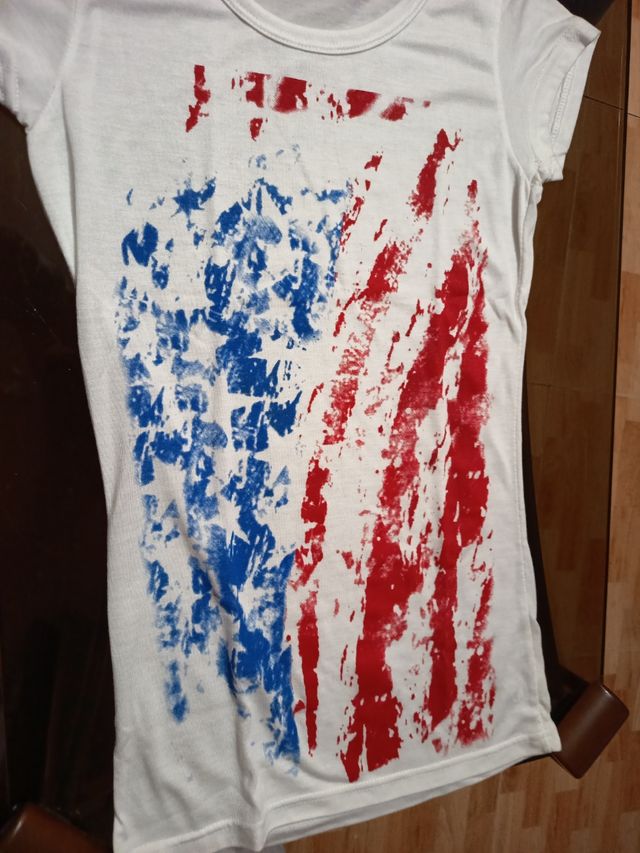 Camiseta EEUU talla S - Blanca y Roja