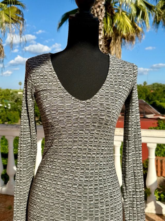 Vestido midi gris 