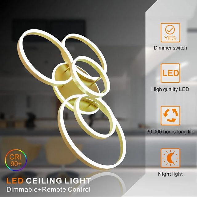 Lámpara techo LED Regulable con mando