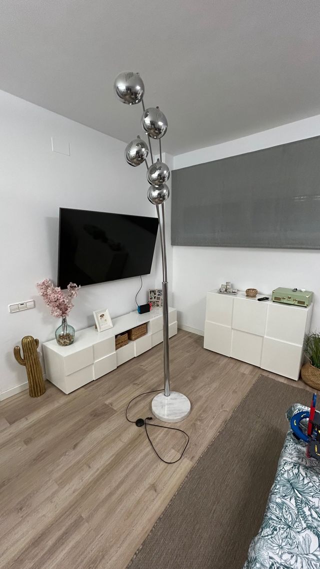 Lámpara arco 5 luces - plata, mármol