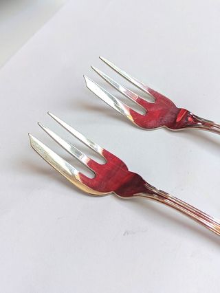 Coppia forchette argento 800