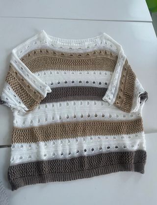 Jersey marrón y blanco, T. M-L