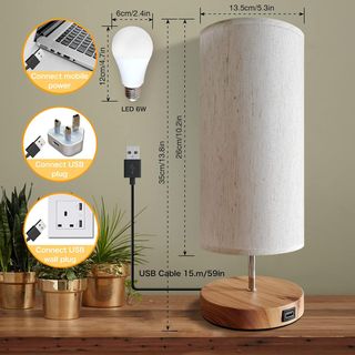 Lámparas LED LVEHO con Base de Madera (Set de 2)