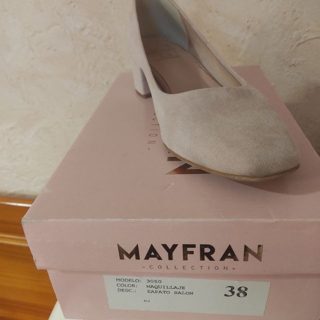 Zapato tacón bajo color rosado