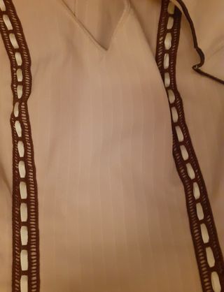 Traje Flamenca Beig claro con rayas blancas