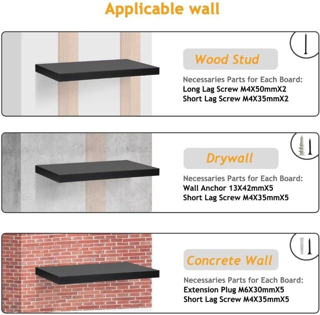 Scaffale nero a 2 ripiani 60 cm