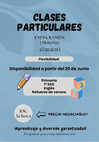 Clases particulares y clases de inglés