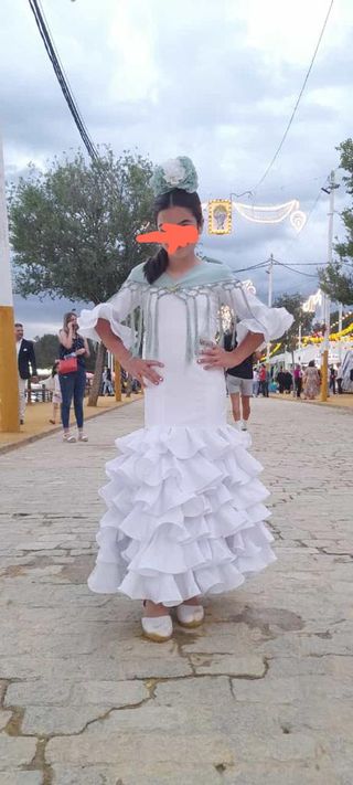 Traje flamenca niña blanco 