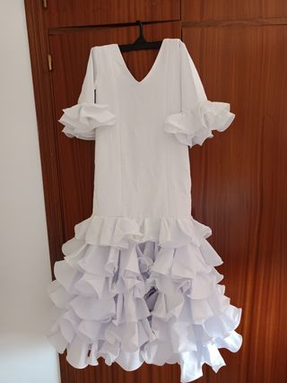 Traje flamenca niña blanco 