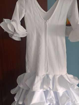 Traje flamenca niña blanco 
