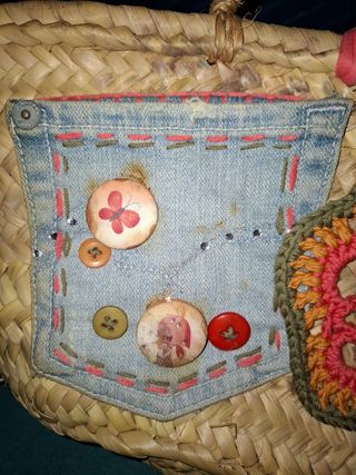 REBAJAS CESTILLO MIMBRE ARTESANAL DECORADO NIÑA