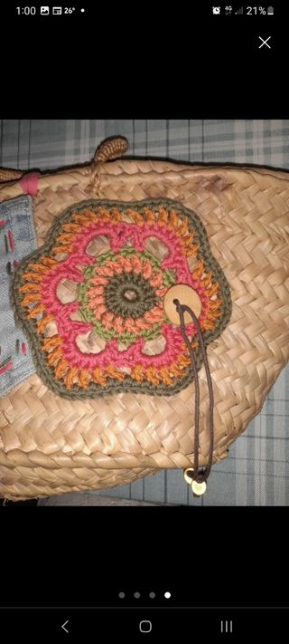 REBAJAS CESTILLO MIMBRE ARTESANAL DECORADO NIÑA
