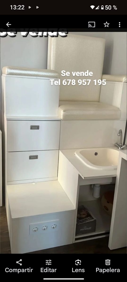 Mueble pedicura blanco