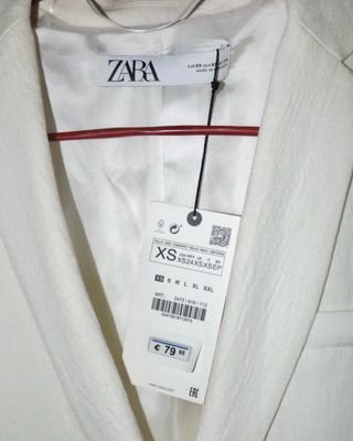 Zara Blazer Estivo Giacca in Lino e Cotone Panna