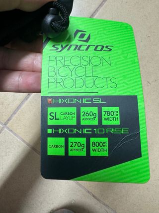 Guiador syncros hixon IC Sl 78mm carbono