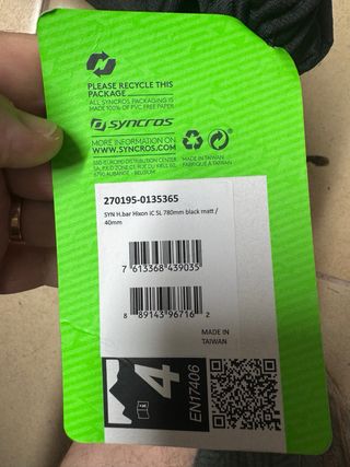 Guiador syncros hixon IC Sl 78mm carbono