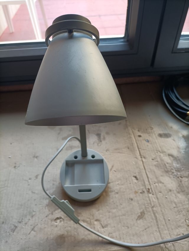 Lampara escritorio gris metal