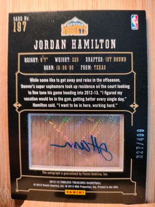 Cromo Jordan Hamilton #197 Rookie