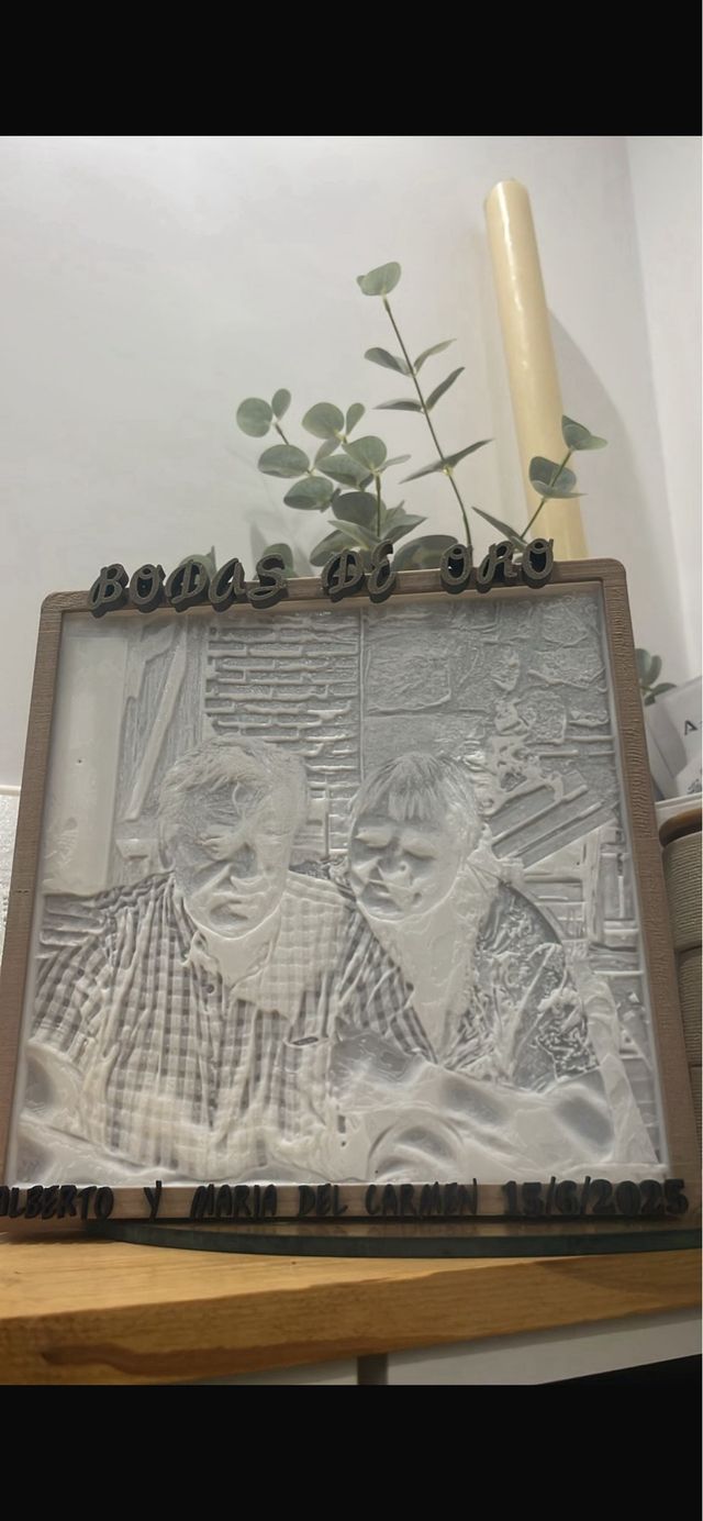 Cuadro litofania impreso 3d fotos intercambiables