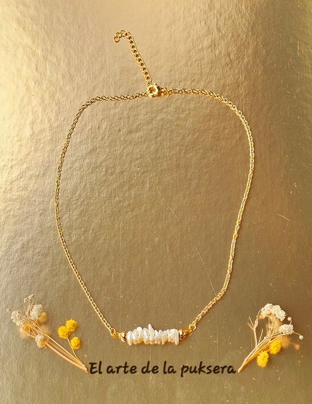 Collana di perle d'acqua dolce in acciaio inossidabile