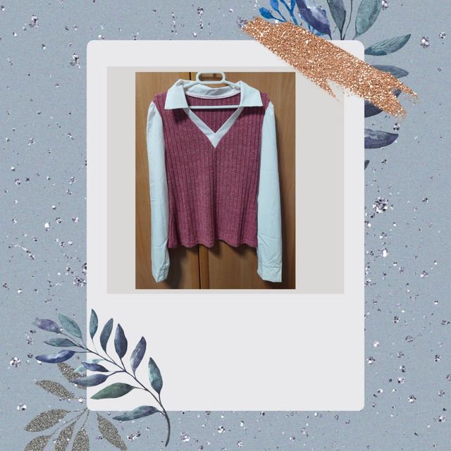 Blusa rosa y blanca - 2 en 1