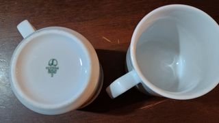2 tazze mug lubiane bianche e fiori 