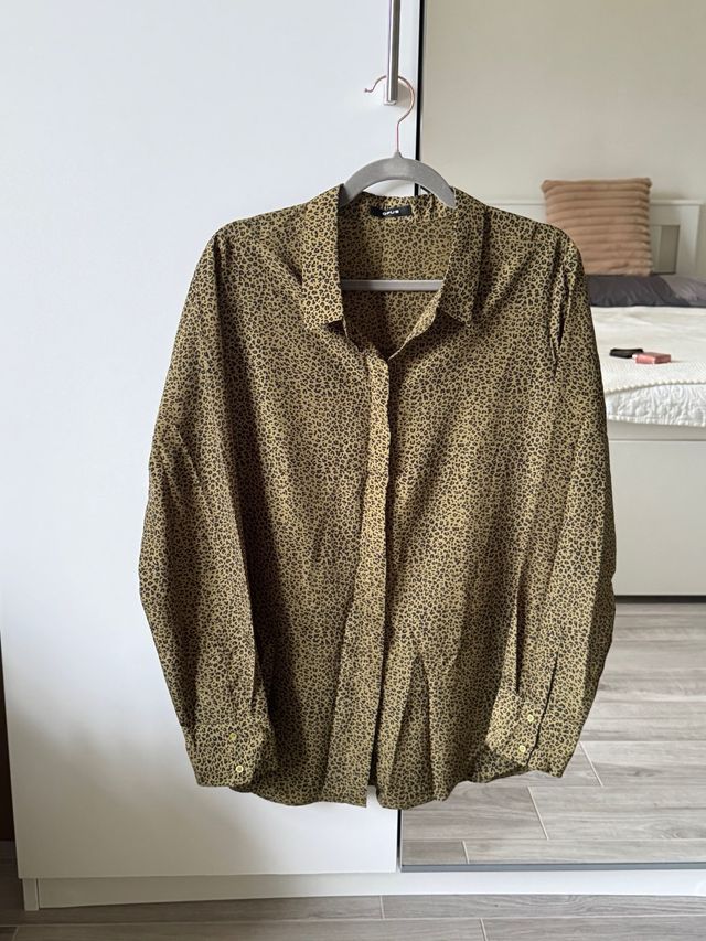 Camicia verde cachi Leopardato donna M