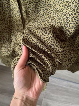 Camicia verde cachi Leopardato donna M