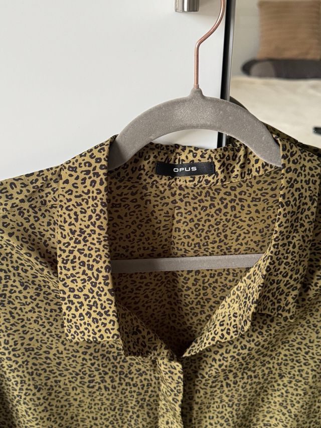 Camicia verde cachi Leopardato donna M