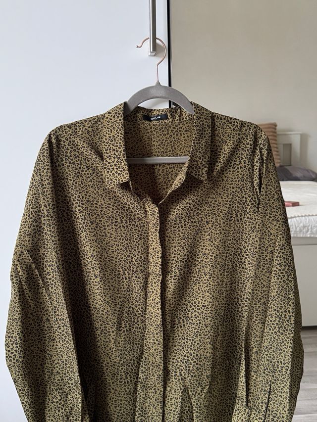 Camicia verde cachi Leopardato donna M
