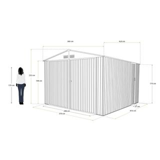 Garaje Metálico Exterior Efecto Madera 1596 m