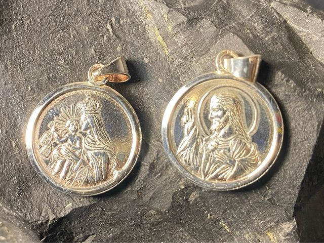 Medallas plata de ley Jesús y  María