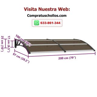 Marquesina para Puerta Policarbonato 200×100 cm