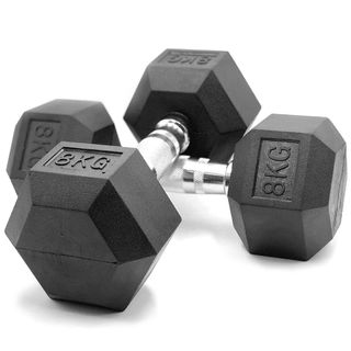 Pack 2 Mancuernas Hexagonales 8 kg 🏋️‍♀️