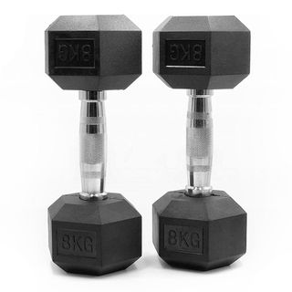 Pack 2 Mancuernas Hexagonales 8 kg 🏋️‍♀️