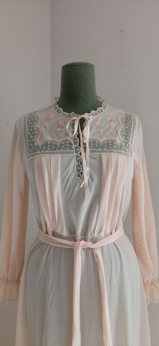 Camicia da notte lunga con pizzo