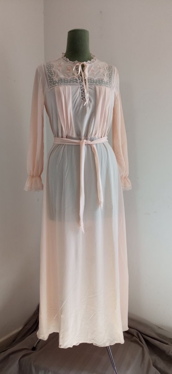 Camicia da notte lunga con pizzo