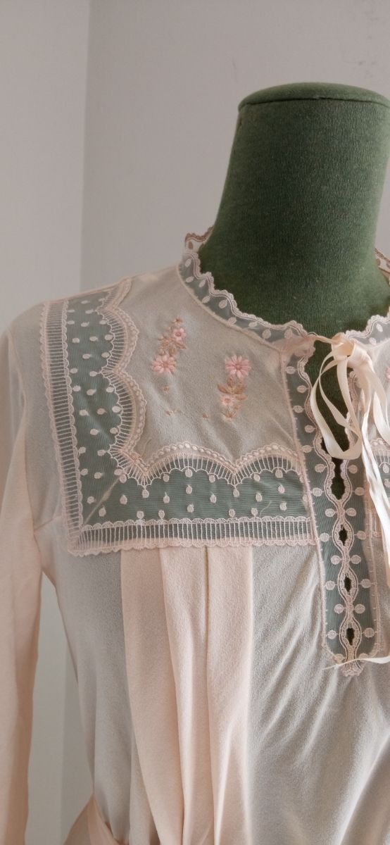 Camicia da notte lunga con pizzo