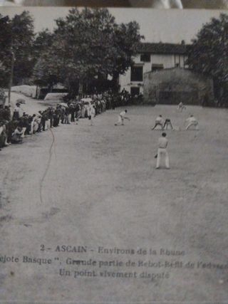 Postal antigua Ascain Pelota Vasca