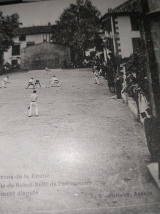 Postal antigua Ascain Pelota Vasca